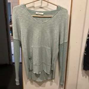 Light blue long sleeve hoodie top